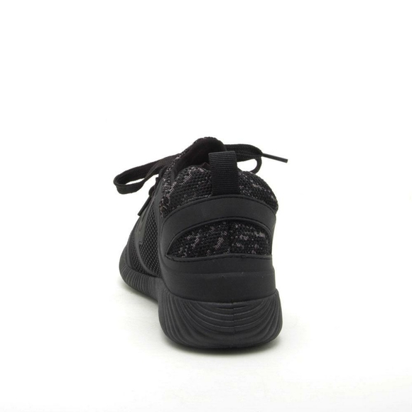 Qupid Knit Lace up Black sneakers - Picture 4 of 9